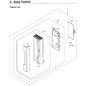 Control Panel Diagram and Parts List for MC17J8000CS AA-01 Samsung Microwave Oven Combo