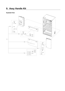 Handle Parts Diagram and Parts List for RF22NPEDBSR AA-03 Samsung Refrigerator
