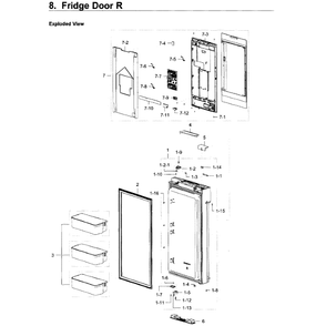 Fridge Door R Diagram and Parts List for RF22K9581SR AA-02 Samsung Refrigerator