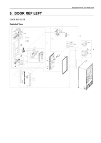 Left Refrigerator Door Parts Diagram and Parts List for RF24R7201SR AA-06 Samsung Refrigerator