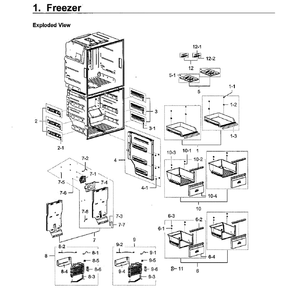 Freezer Diagram and Parts List for RF28K9070SG AA-02 Samsung Refrigerator