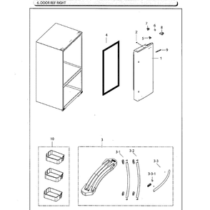 Right Door Diagram and Parts List for RF220NCTAWW AA-02 Samsung Refrigerator