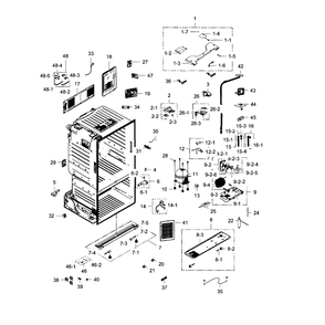 Cabinet Diagram and Parts List for RF28HDEDBSR AA-02 Samsung Refrigerator