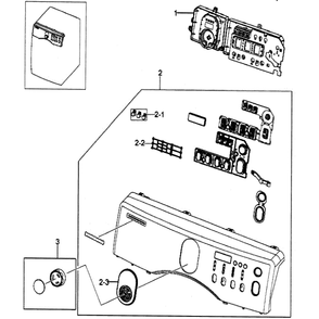 Control Panel Diagram and Parts List for DV203AGS XAA-00 Samsung Dryer