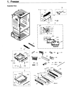 Freezer Diagram and Parts List for RF26J7500WW AA-0002 Samsung Refrigerator