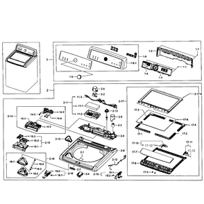 Top Cover Diagram and Parts List for WA476DSHAWR A1-01 Samsung Washer