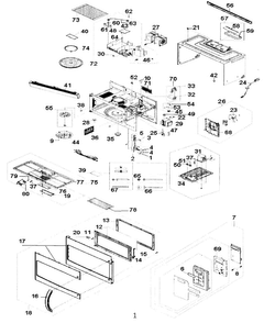 Cabinet Parts Diagram and Parts List for 40185043010  Kenmore Microwave