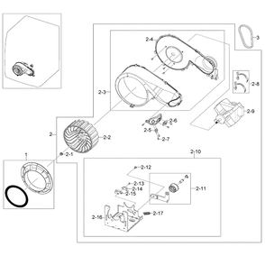 Motor Assembly Diagram and Parts List for DV448AGW XAA-02 Samsung Dryer