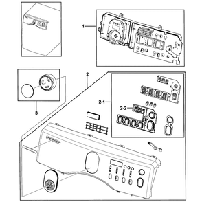 Control Panel Diagram and Parts List for DV209AGW XAA-0000 Samsung Dryer