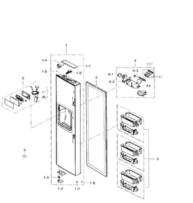 Freezer Door Diagram and Parts List for RS265TDBP XAA-0001 Samsung Refrigerator