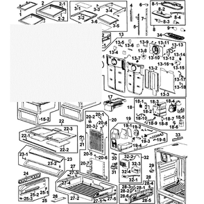 Refrigerator Diagram and Parts List for RF267ABBP XAA-00 Samsung Refrigerator
