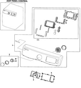 Control Panel Diagram and Parts List for DV511AGR XAA-0000 Samsung Dryer