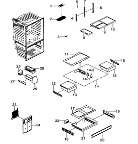 Refrigerator Diagram and Parts List for RFG297HDBP XAA Samsung Refrigerator