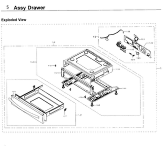 Drawer Diagram and Parts List for NX58J5600SG AA-0000 Samsung Range