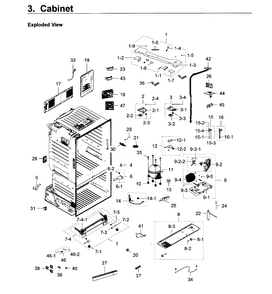 Cabinet Diagram and Parts List for RF23HCEDBSR AA-0011 Samsung Refrigerator