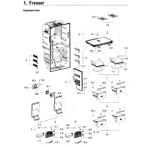 Freezer Diagram and Parts List for RF22K9581SR AA-02 Samsung Refrigerator