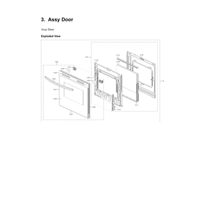 Door Assembly Diagram and Parts List for NE63B8211SS AA-00 Samsung Range