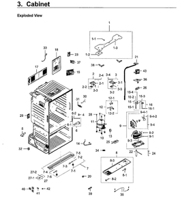 Cabinet Diagram and Parts List for RF28HFEDBWW AA-10 Samsung Refrigerator
