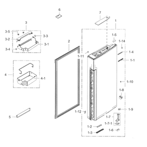 Fridge Door R Diagram and Parts List for RF24J9960S4 AA-02 Samsung Refrigerator