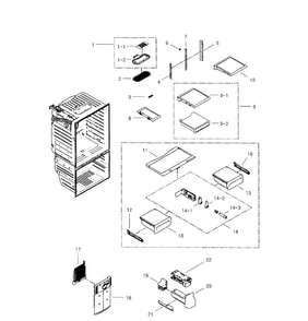 Refrigerator Diagram and Parts List for RFG296HDPN XAA-0001 Samsung Refrigerator