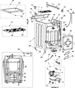 Cabinet Diagram and Parts List for WF316BAC XAA Samsung Washer