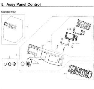 Control Panel Diagram and Parts List for WF419AAW XAA-00 Samsung Washer