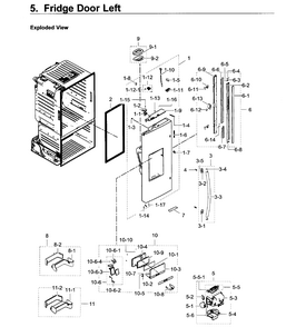 Fridge Door L Diagram and Parts List for RF23HCEDBSR AA-0011 Samsung Refrigerator