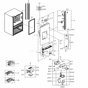 Refrigerator-Door-L Diagram and Parts List for RF24FSEDBSR (AA)(0004) Samsung Refrigerator