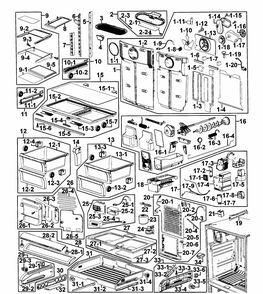 Refrigerator Diagram and Parts List for RF268ABPN XAA-0000 Samsung Refrigerator