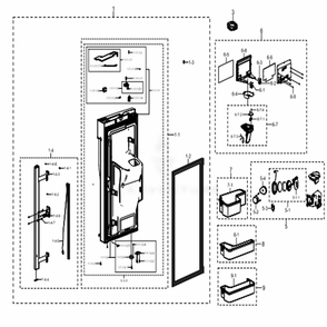 Part Location Diagram of DA97-15112K Samsung Dispenser Cover Assembly
