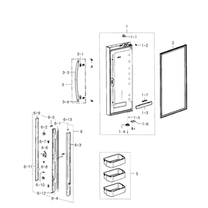 Left Door Diagram and Parts List for RFG293HAPN XAA-01 Samsung Refrigerator