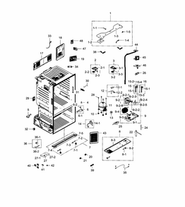 Cabinet Diagram and Parts List for RF28HFPDBSR AA-0000 Samsung Refrigerator