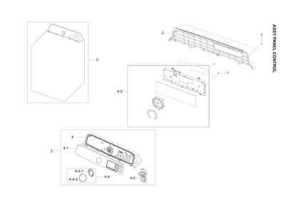 Control Panel Assembly Diagram and Parts List for DV52J8700EP A2-01 Samsung Dryer