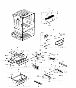 Freezer Diagram and Parts List for RF28HFEDTSR AA-0009 Samsung Refrigerator