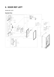 Left Refrigerator Door Parts Diagram and Parts List for RF24R7201SR AA-05 Samsung Refrigerator