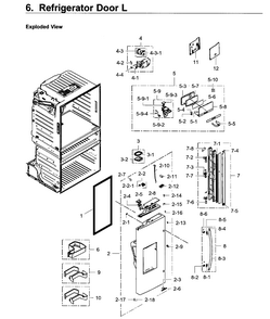 Fridge Door L Diagram and Parts List for RF28JBEDBSR AA-0003 Samsung Refrigerator
