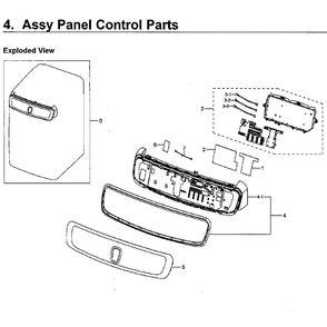 Control Panel Diagram and Parts List for WV60M9900AW A5-0000 Samsung Washer