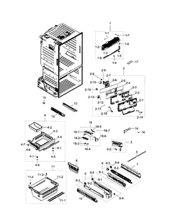 Freezer Diagram and Parts List for RF263TEAEBC AA-0003 Samsung Refrigerator