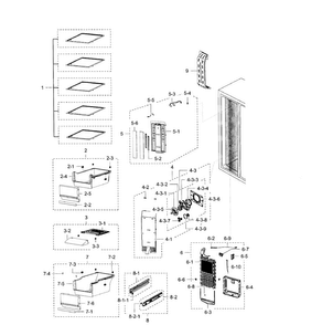 Part Location Diagram of DA97-12009B Samsung Drawer Cover Assembly