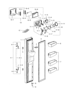 Part Location Diagram of DA97-04321E Samsung Dispenser Cover Assembly