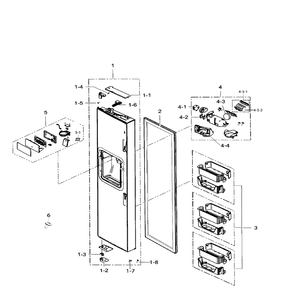 Left Door Diagram and Parts List for RS265TDRS XAA-03 Samsung Refrigerator