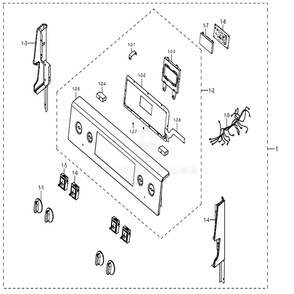 Assembly Control Box Diagram and Parts List for NE59M6850SG (AA)(0002) Samsung Range
