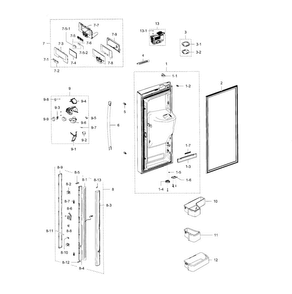 Part Location Diagram of DA66-00479C Samsung Dispenser Lever