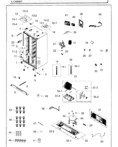 Cabinet Diagram and Parts List for RH25H5611SR AA-0000 Samsung Refrigerator