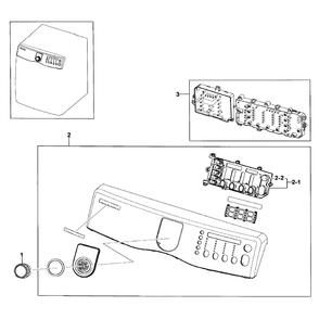 Control Panel Diagram and Parts List for DV409AER XAA-01 Samsung Dryer