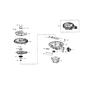 Pump Assembly Diagram and Parts List for DW80J3020UB AA-00 Samsung Dishwasher