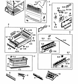 Freezer Diagram and Parts List for RF23HCEDBWW AA-0003 Samsung Refrigerator