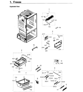 Freezer Diagram and Parts List for RF23HCEDBSR AA-0011 Samsung Refrigerator