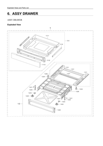 Drawer Assembly Diagram and Parts List for NE63A6711SS AA-00 Samsung Range