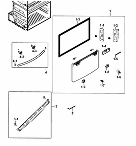 Freezer Door Diagram and Parts List for RF23HCEDBWW AA-0003 Samsung Refrigerator